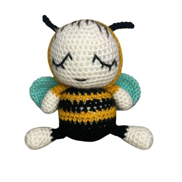 Handmade Crochet Bumblebee Stuffed Plush 9-inch - Picture 1 of 4